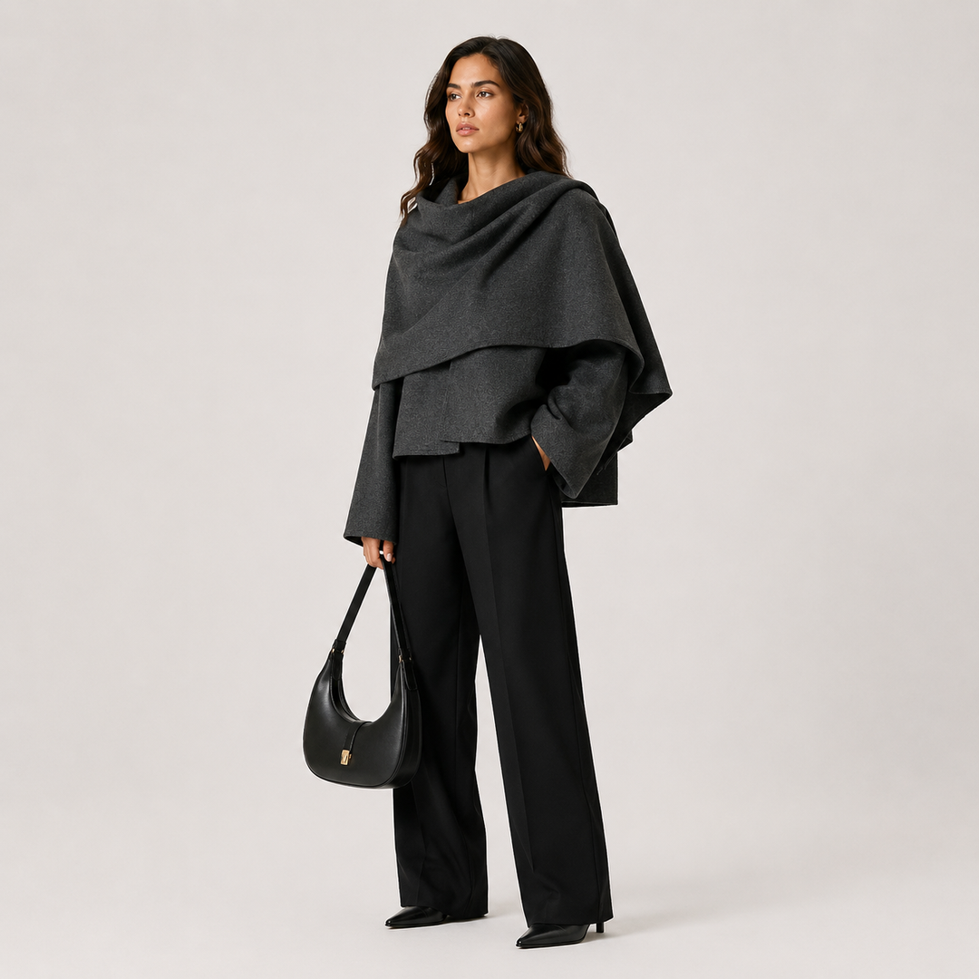 Cape Mantel Damen Locker Kuschelig Winter Poncho