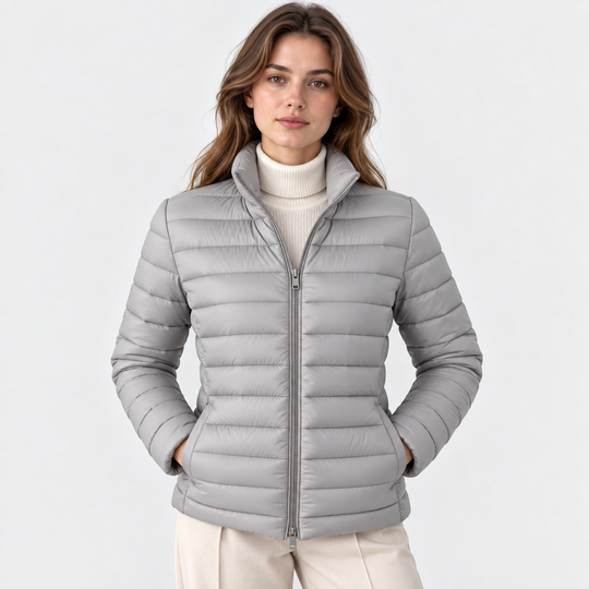 Übergangsjacke Damen Leicht Stehkragen Tailliert Warm