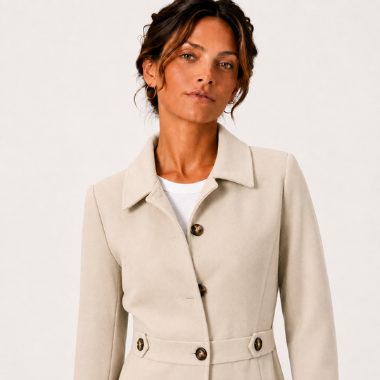 Trenchcoat Damen Mittellang Knopfleiste Klassisch