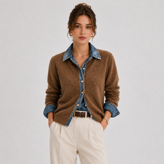 Jeansjacke Damen Klassisch Knopfleiste Alltag