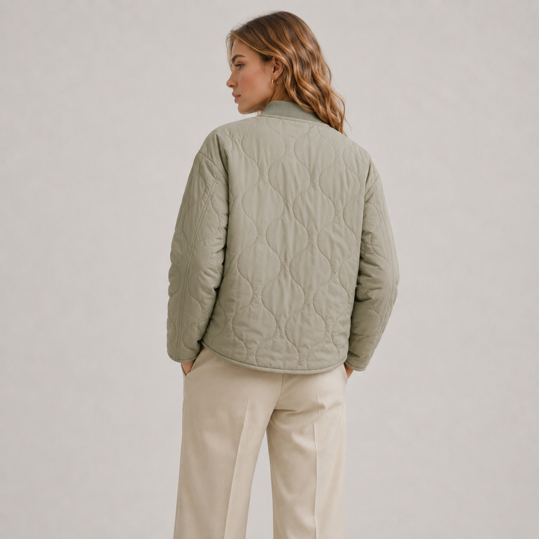 Jacke Damen Warm Oversized Langarm Knopfleiste