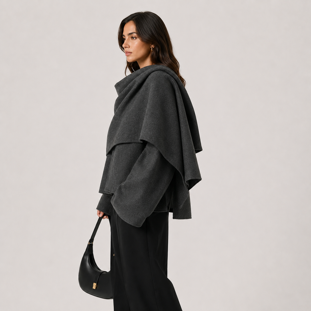 Cape Mantel Damen Locker Kuschelig Winter Poncho