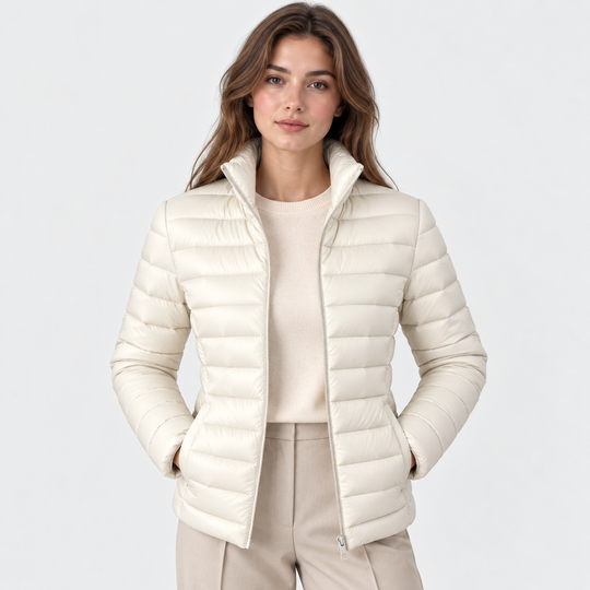 Übergangsjacke Damen Leicht Stehkragen Tailliert Warm