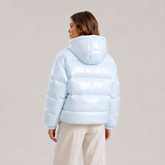 Steppjacke Damen Warm Kapuze Reißverschluss Winter