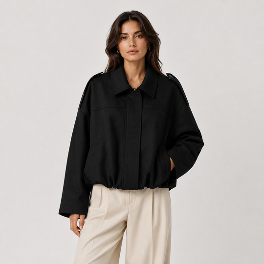 Jacke Damen Wildlederoptik Locker Geschnitten Zeitlos