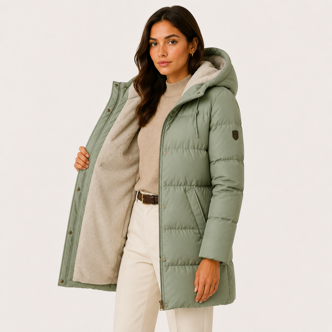 Steppmantel Damen Warm Gefüttert Leicht Winter