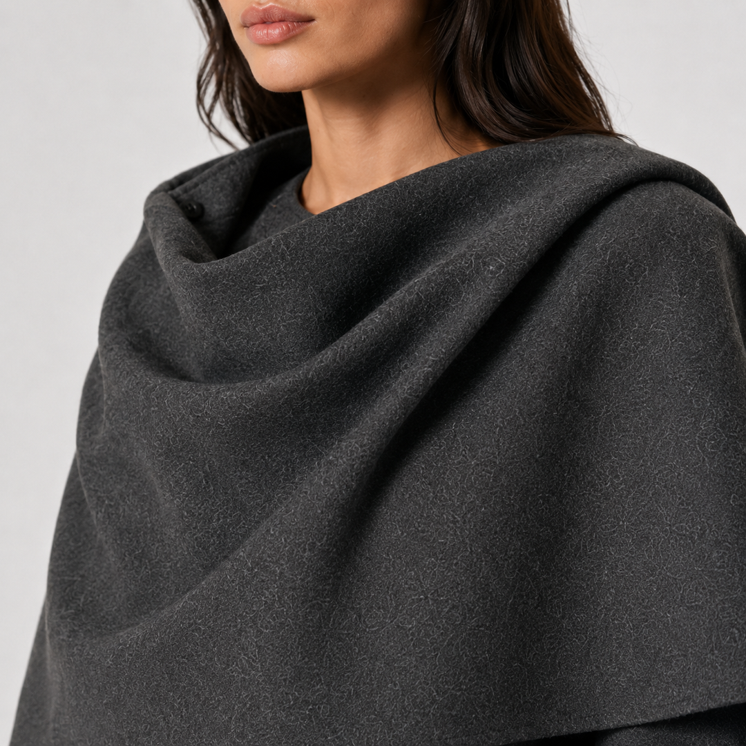 Cape Mantel Damen Locker Kuschelig Winter Poncho