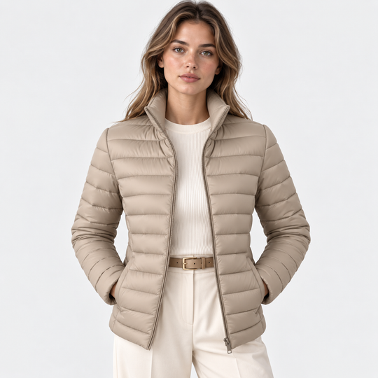 Übergangsjacke Damen Leicht Stehkragen Tailliert Warm