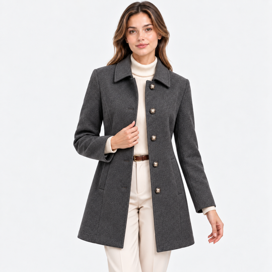 Mantel Damen Mittellang Einreihig Klassisch Elegant