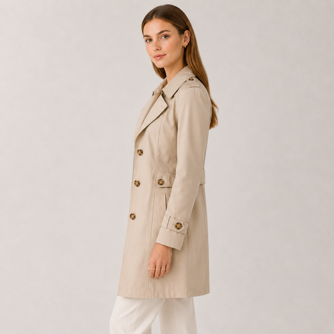 Trenchcoat Damen Klassischer Kragen Leicht Übergangsjacke