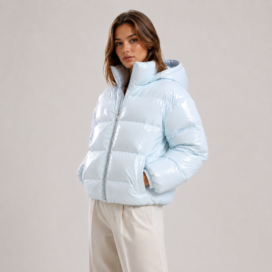 Steppjacke Damen Warm Kapuze Reißverschluss Winter