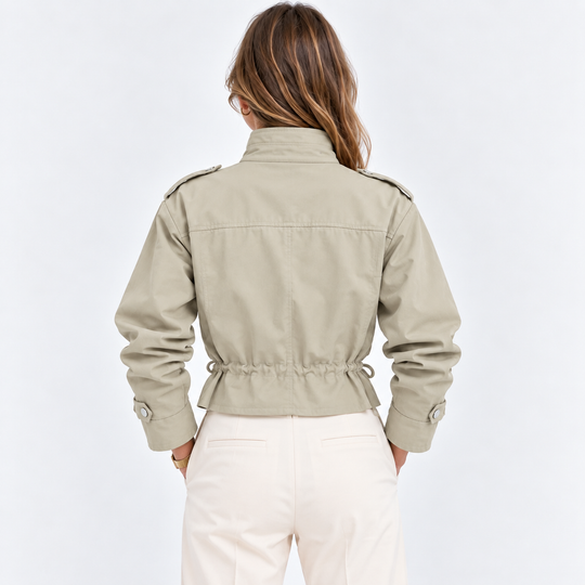 Utility Jacke Damen Kurz Langarm Viele Taschen