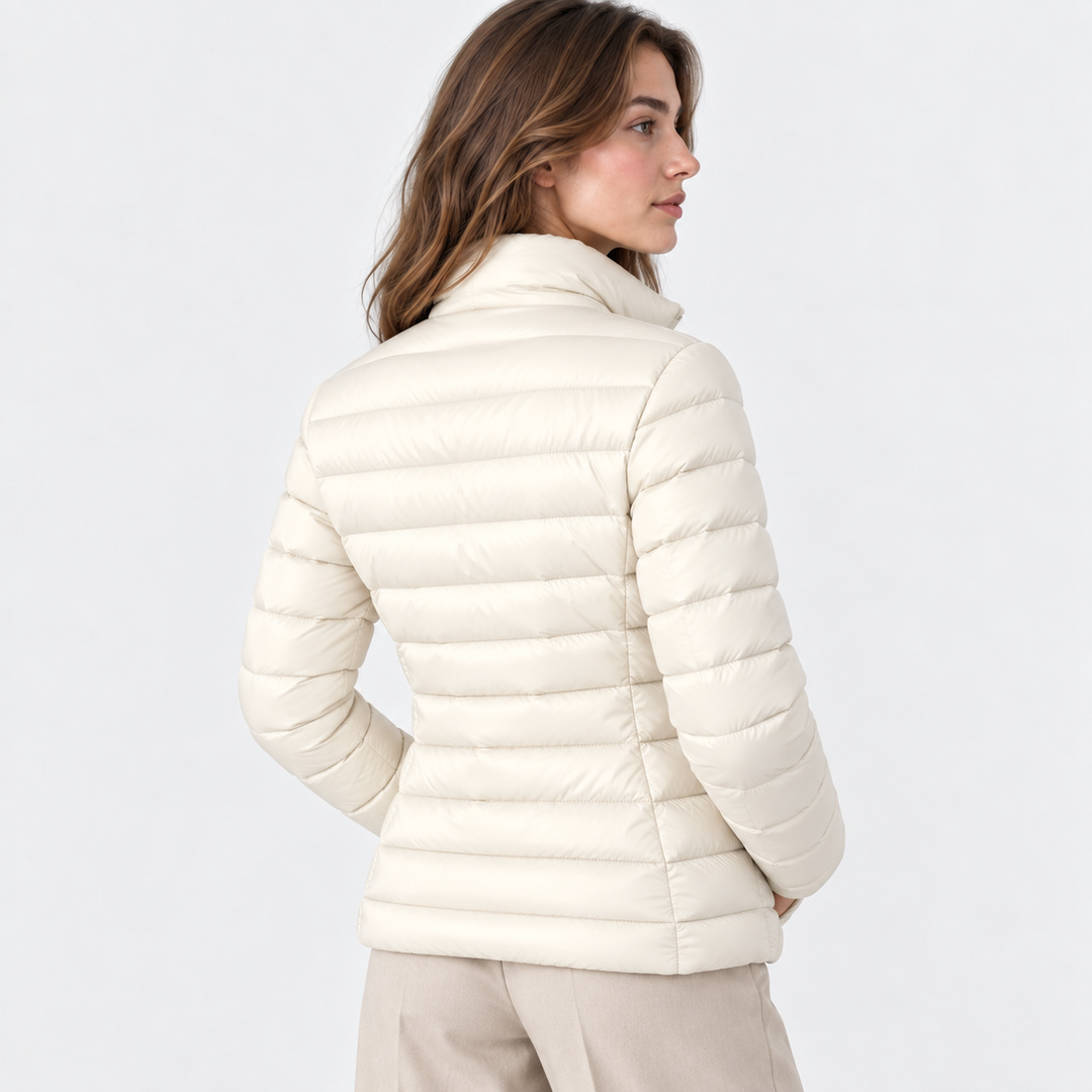Übergangsjacke Damen Leicht Stehkragen Tailliert Warm