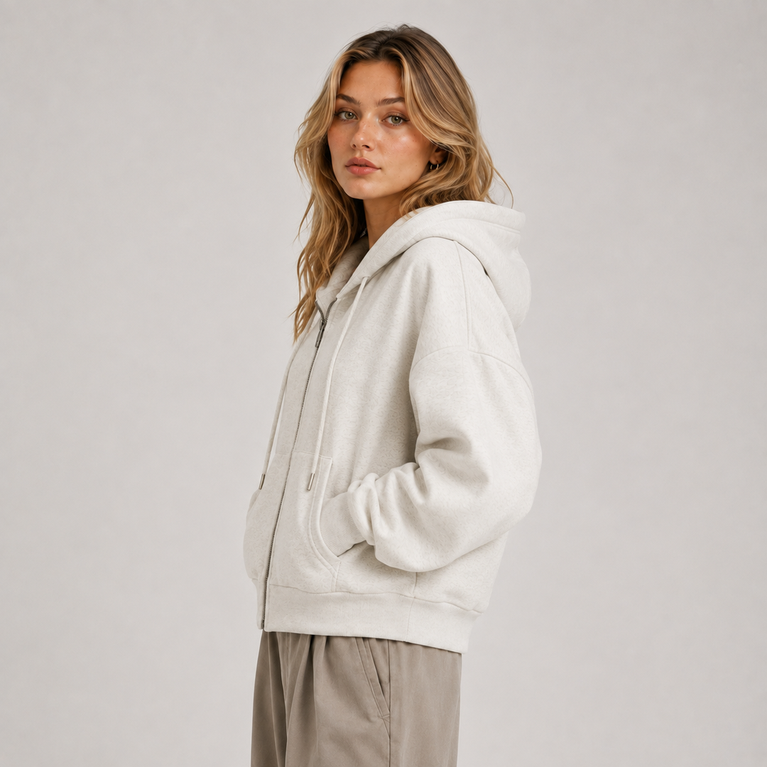 Kapuzenjacke Damen Weich Casual Sweatjacke Tasche