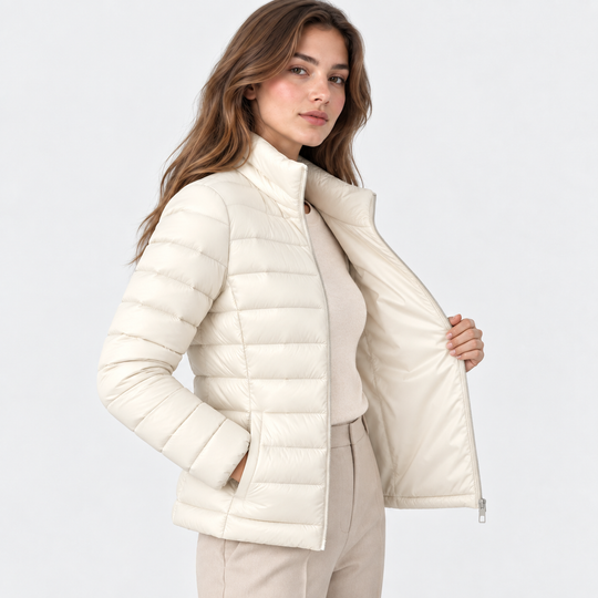 Übergangsjacke Damen Leicht Stehkragen Tailliert Warm