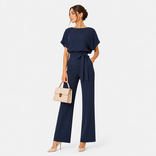 Jumpsuit Damen Weites Bein Gürtel Locker Casual