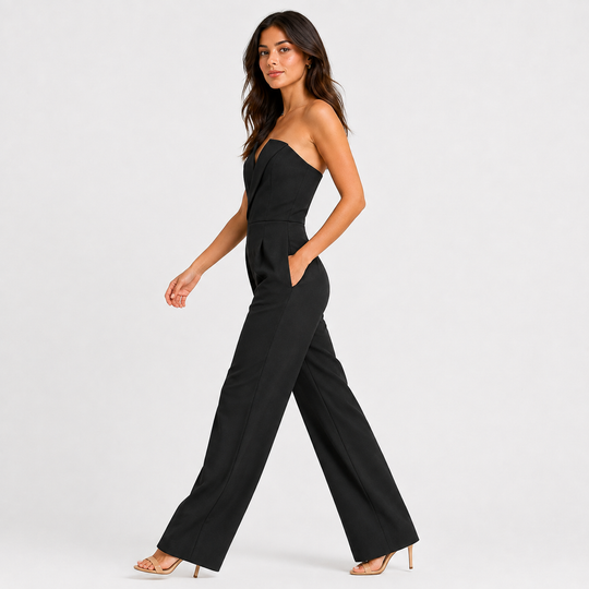 Jumpsuit Damen Trägerlos Weites Bein Elegant Festlich