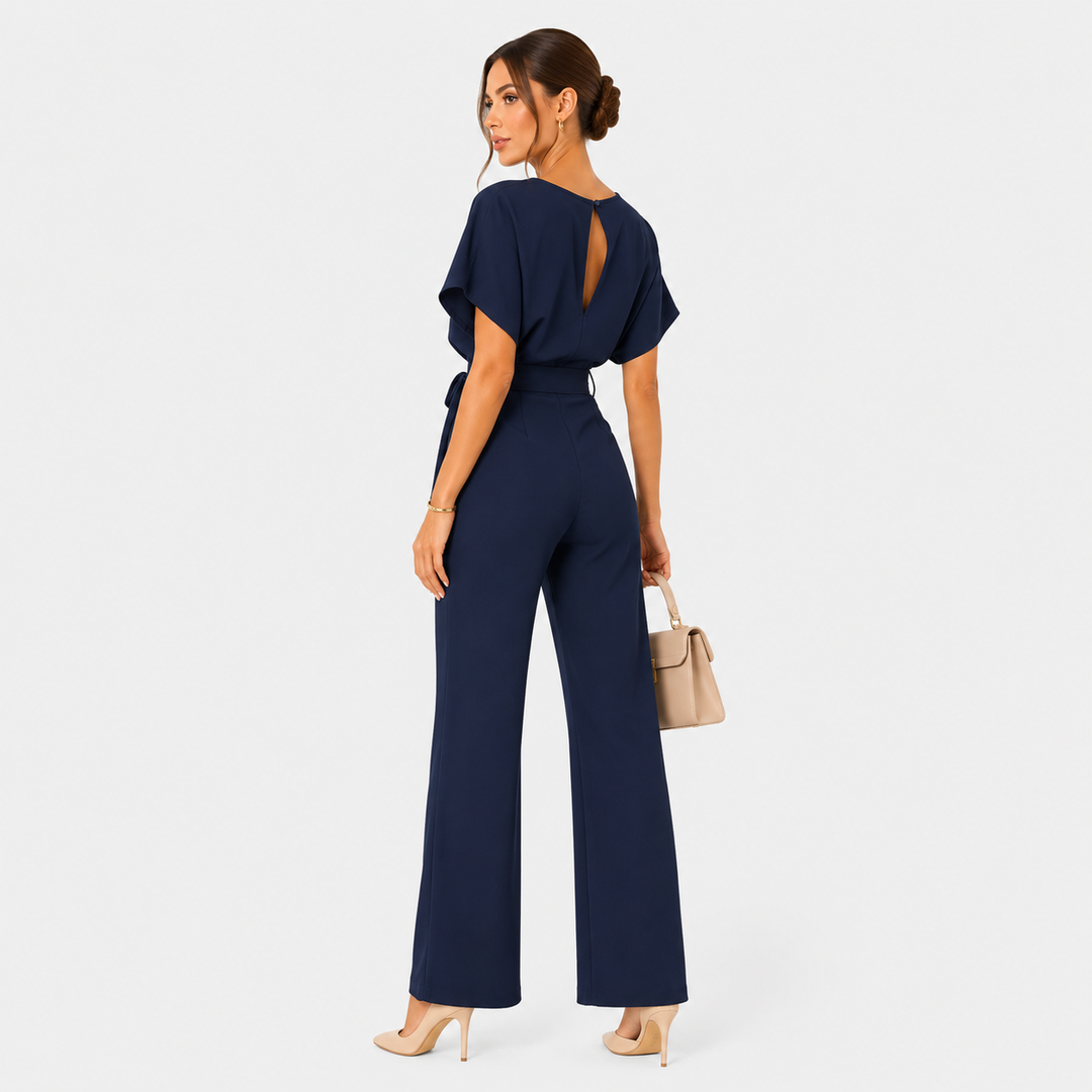 Jumpsuit Damen Weites Bein Gürtel Locker Casual