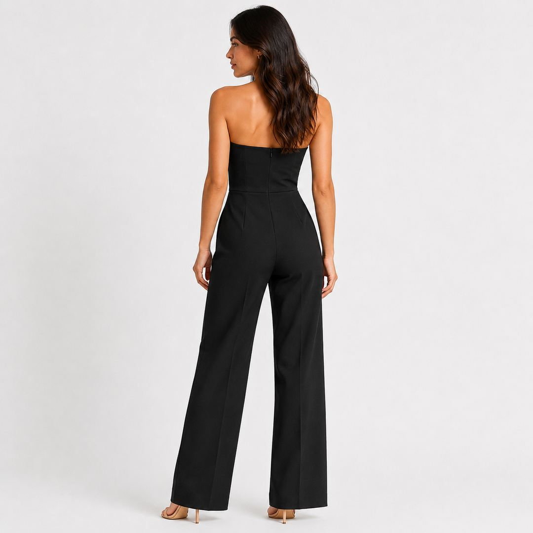 Jumpsuit Damen Trägerlos Weites Bein Elegant Festlich