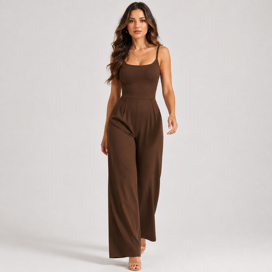 Jumpsuit Damen Ärmellos Stretch High Waist Casual