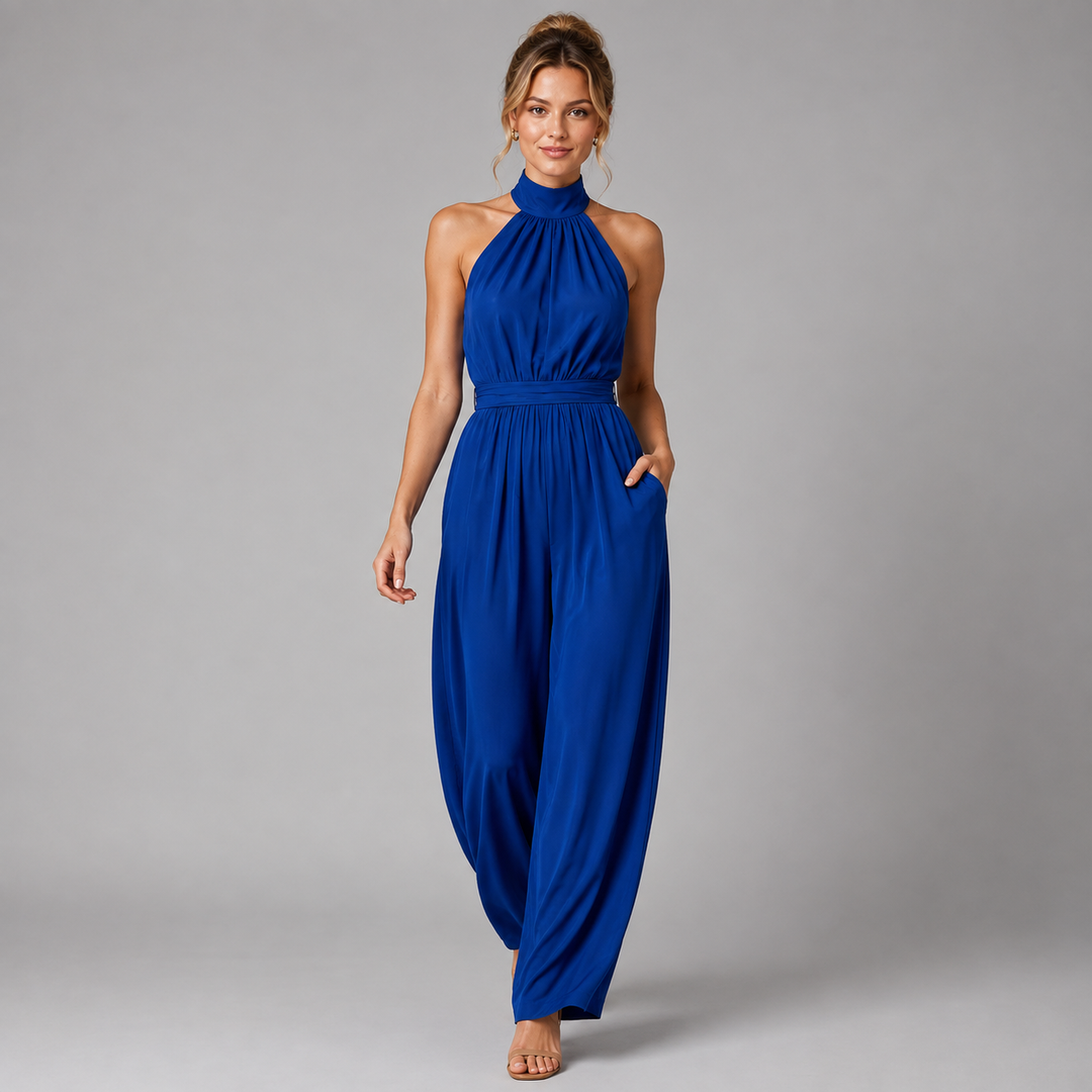 Jumpsuit Damen Weites Bein Neckholder Elegant Festlich