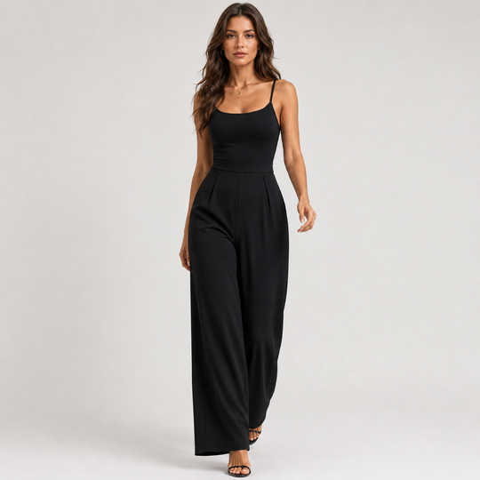 Jumpsuit Damen Ärmellos Stretch High Waist Casual
