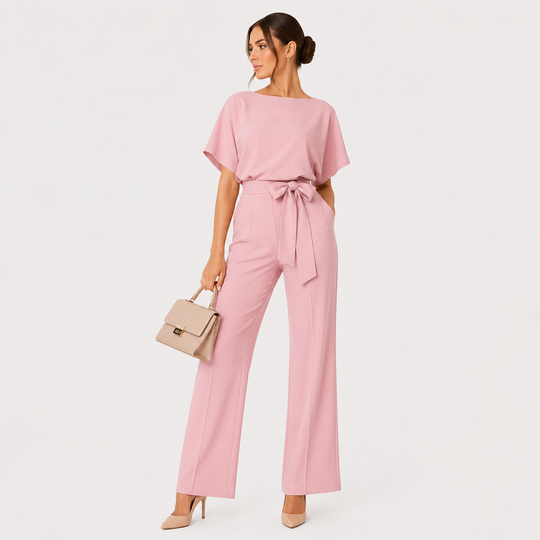 Jumpsuit Damen Weites Bein Gürtel Locker Casual