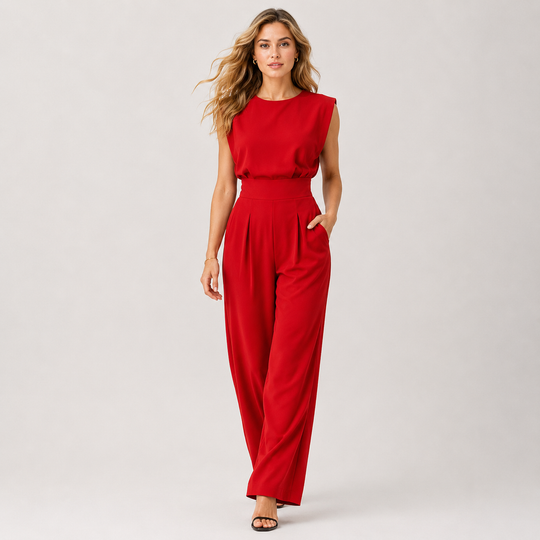 Jumpsuit Damen Ärmellos Weites Bein Leicht