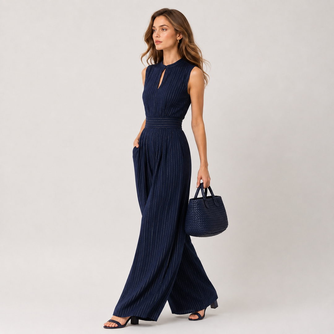 Jumpsuit Damen Leicht Ärmellos Weites Bein Sommer