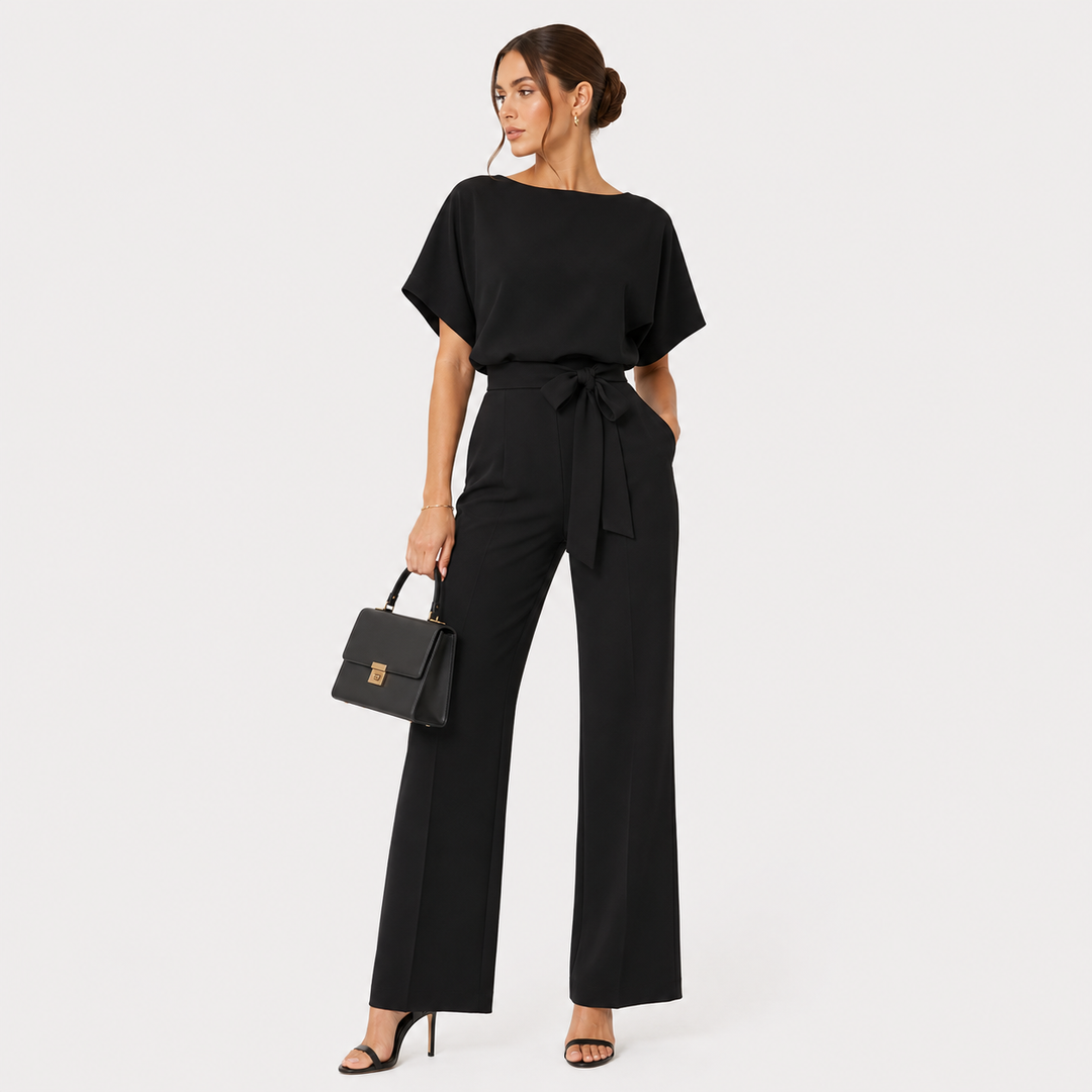 Jumpsuit Damen Weites Bein Gürtel Locker Casual