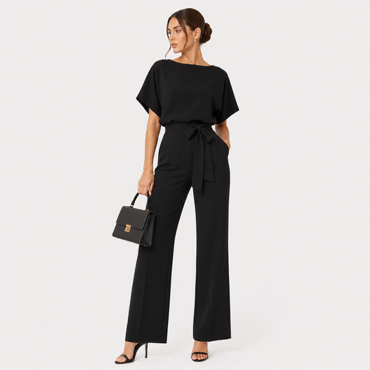 Jumpsuit Damen Weites Bein Gürtel Locker Casual