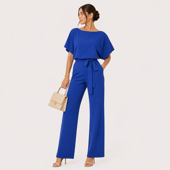 Jumpsuit Damen Weites Bein Gürtel Locker Casual