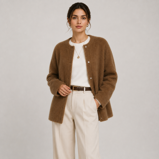 Strickjacke Damen Klassisch Warm Elegant Cardigan