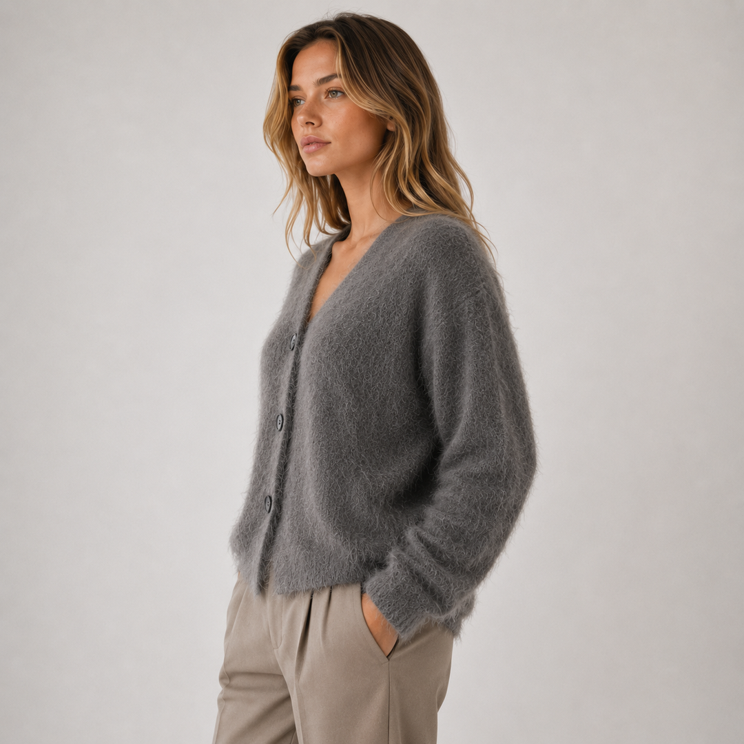 Strickjacke Damen Kuschelig Knopfleiste Casual Cardigan