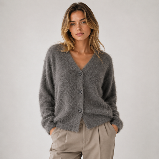 Strickjacke Damen Kuschelig Knopfleiste Casual Cardigan