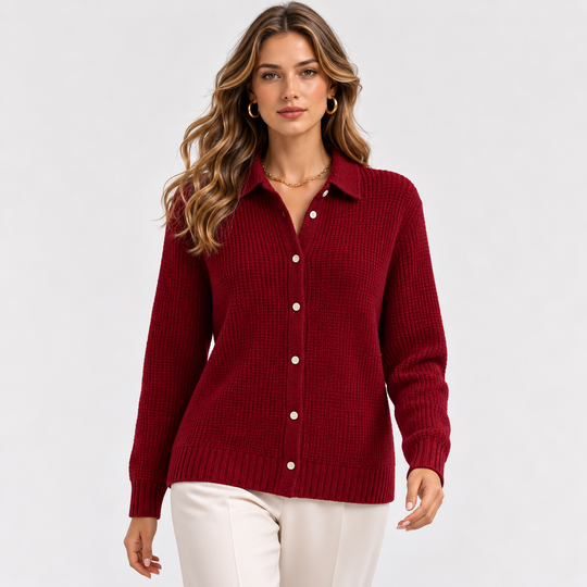 Lange Strickjacke Damen Weich Kuschelig Knopfleiste