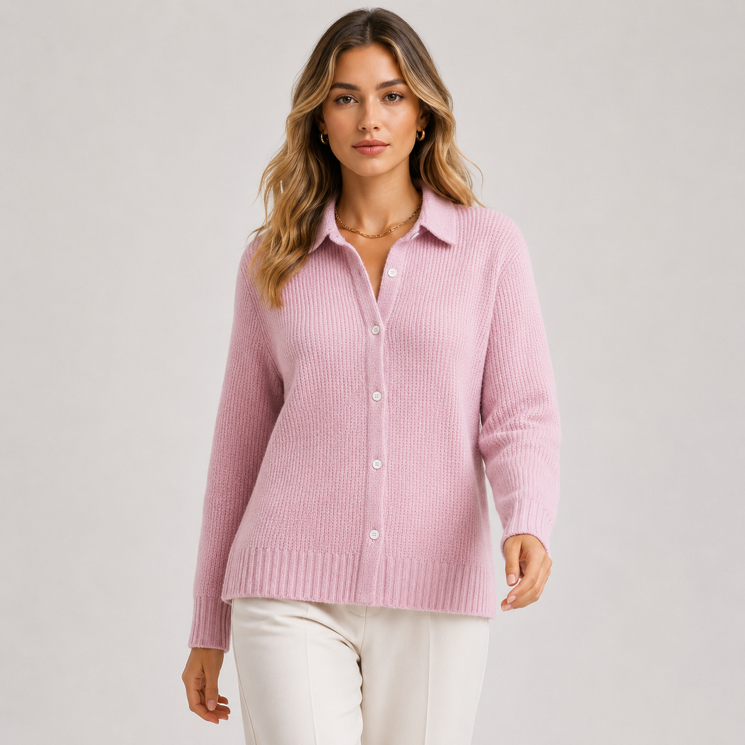 Lange Strickjacke Damen Weich Kuschelig Knopfleiste