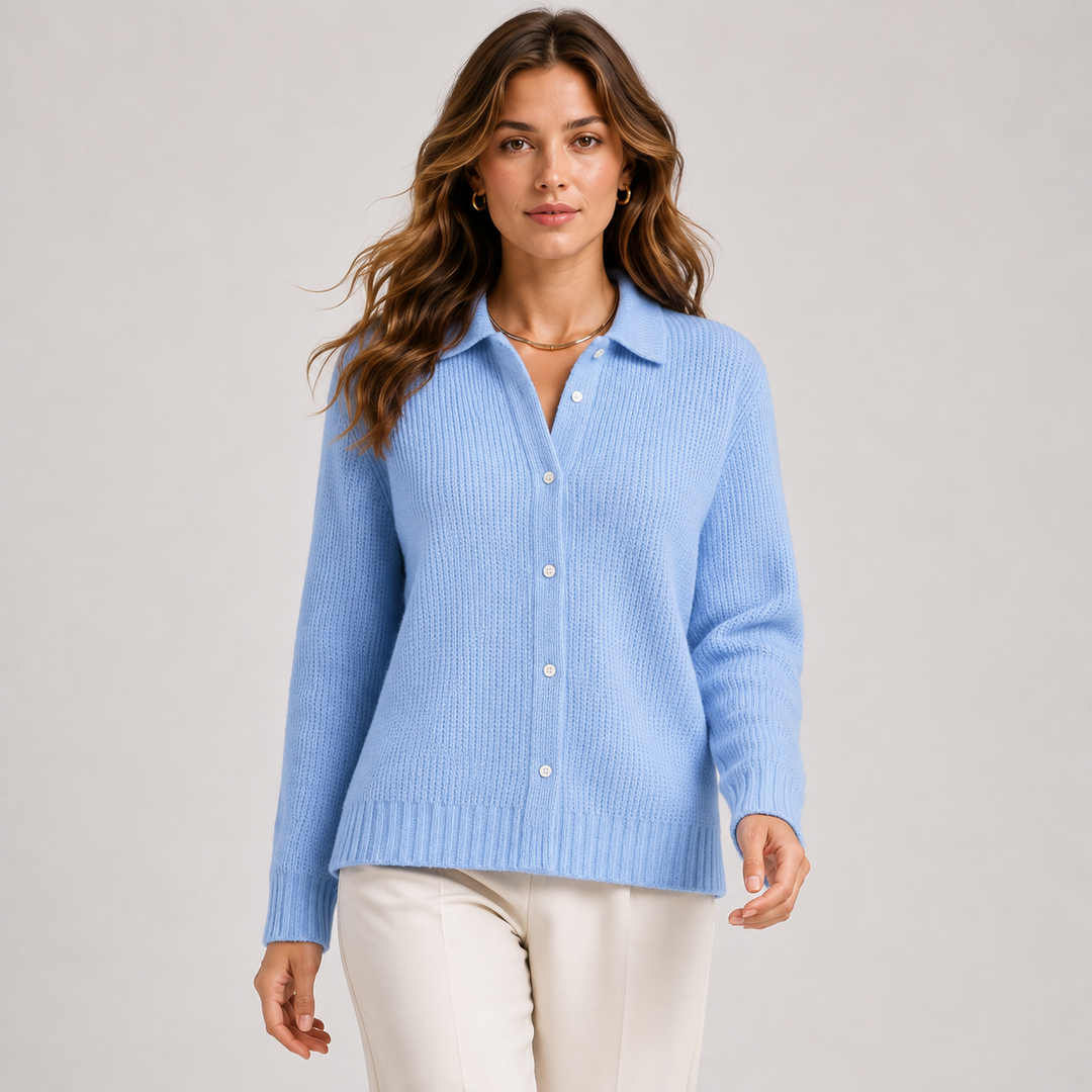 Lange Strickjacke Damen Weich Kuschelig Knopfleiste