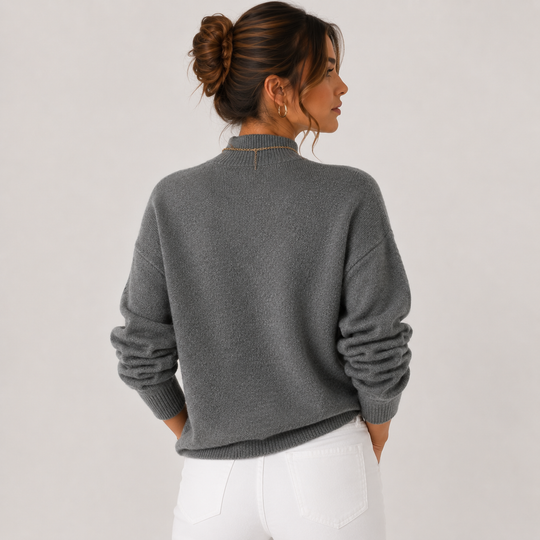 Rollkragenpullover Damen Strick Kuschelig Leicht Winter