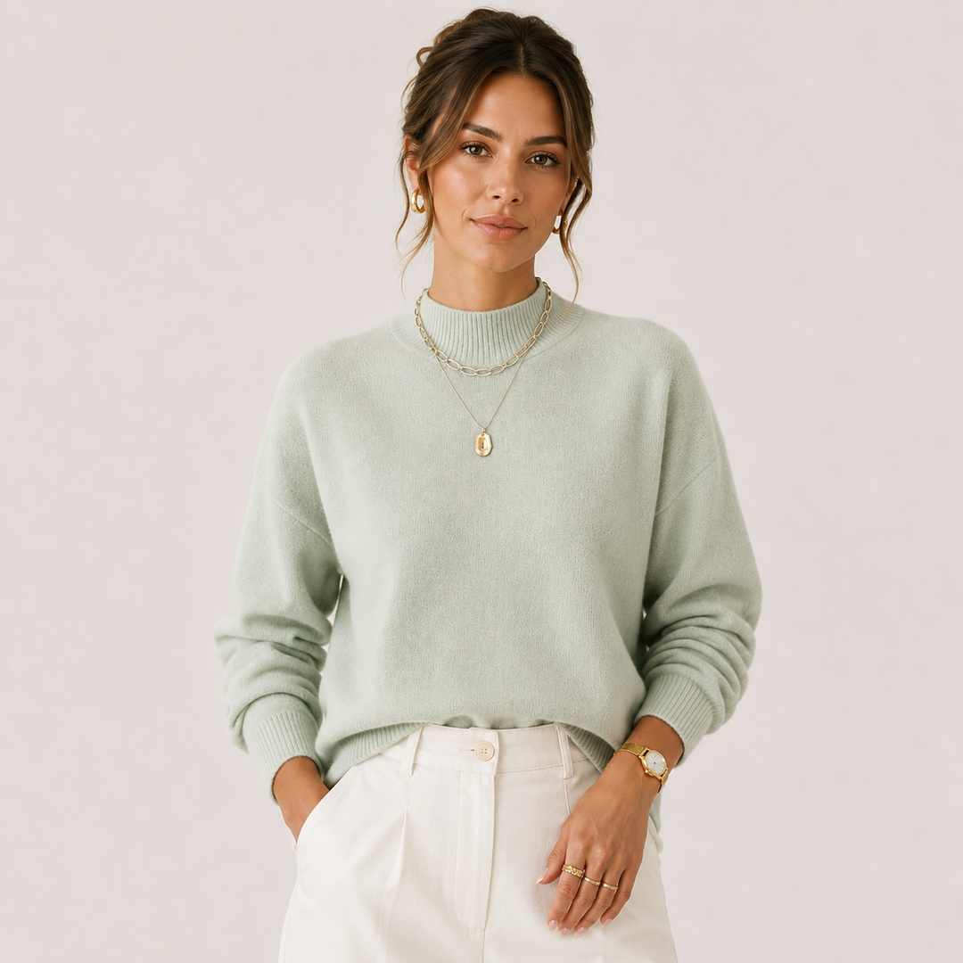 Rollkragenpullover Damen Strick Kuschelig Leicht Winter