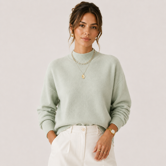 Rollkragenpullover Damen Strick Kuschelig Leicht Winter