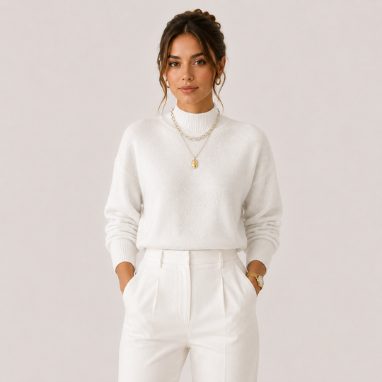 Rollkragenpullover Damen Strick Kuschelig Leicht Winter