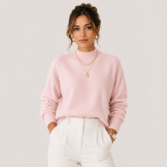 Rollkragenpullover Damen Strick Kuschelig Leicht Winter