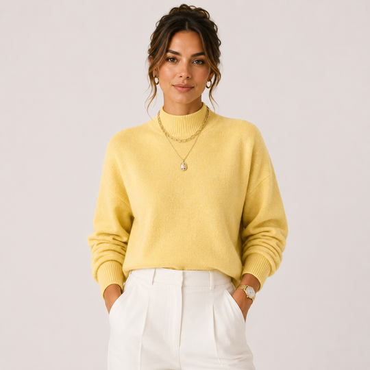 Rollkragenpullover Damen Strick Kuschelig Leicht Winter