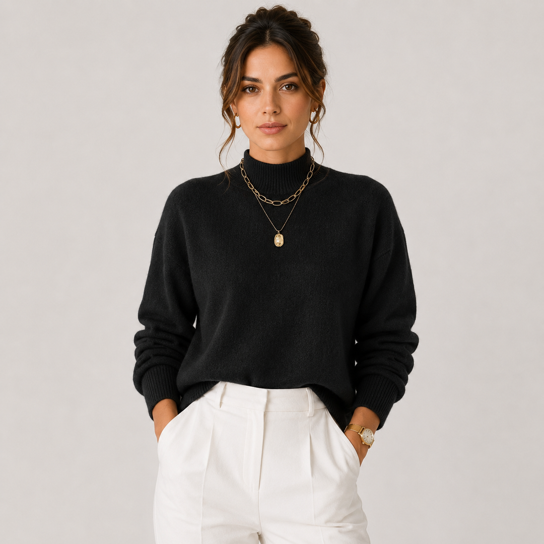 Rollkragenpullover Damen Strick Kuschelig Leicht Winter