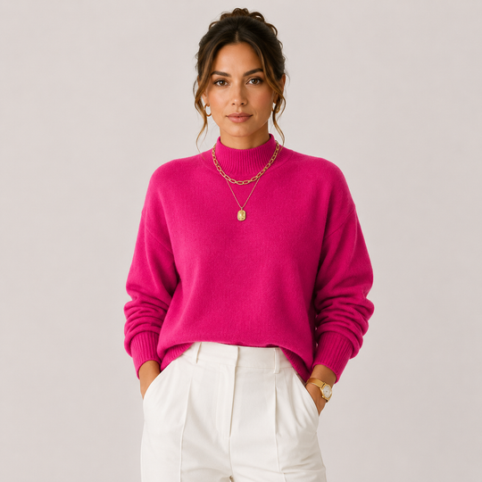 Rollkragenpullover Damen Strick Kuschelig Leicht Winter