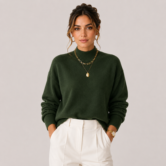 Rollkragenpullover Damen Strick Kuschelig Leicht Winter