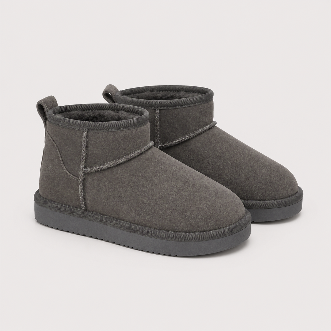 Winterboots Damen Kunstfell Warm Gefüttert Kurz Bequem