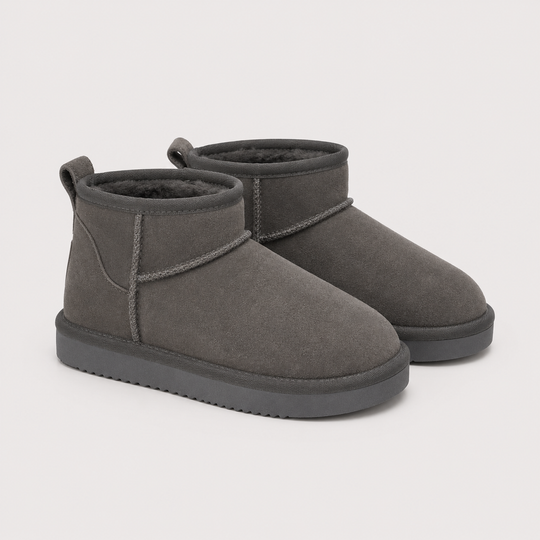Winterboots Damen Kunstfell Warm Gefüttert Kurz Bequem