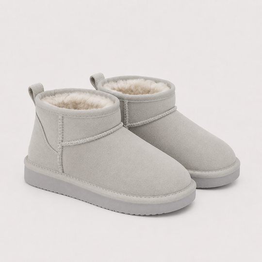 Winterboots Damen Kunstfell Warm Gefüttert Kurz Bequem